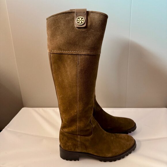 Tory Burch Oakridge Suede Riding Boots | Brown | Size 8 | NWT - Picture 2 of 8